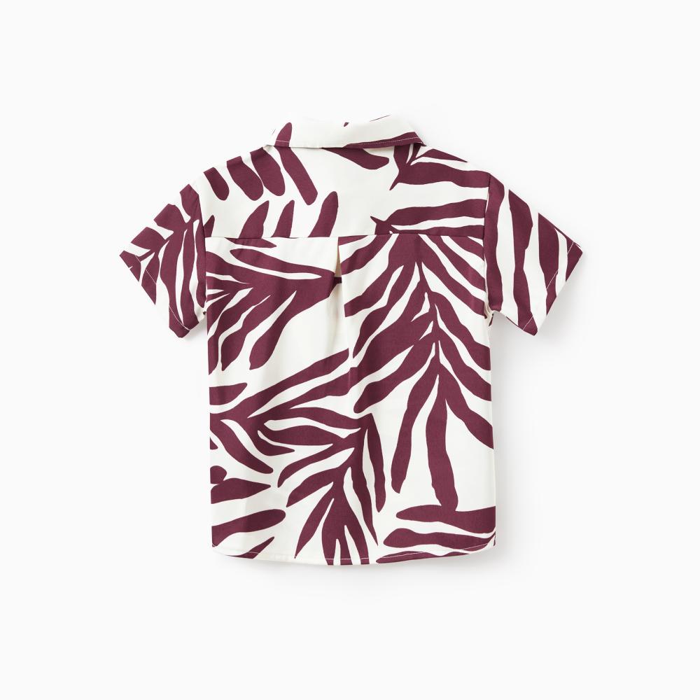 PatPat Family Matching Outfits Red Leaf Print Shirts and Strap Belted Dress for Hawaii/Cruise/Resort/Casual Wear PatPat Family Matching Outfits Red Leaf Print Shirts and Strap Belted Dress for Hawaii/Cruise/Resort/Casual Wear