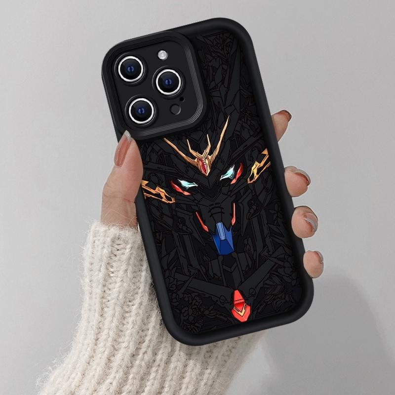 Anime Gundam Mecha Design Case for 17 Air iPhone 16 Pro Max 15 Plus 16E 14 13 12 11 XS XR Plus  fashion gift Drop Protection Shockproof Soft Silicone smartphone Cover Gundam Style