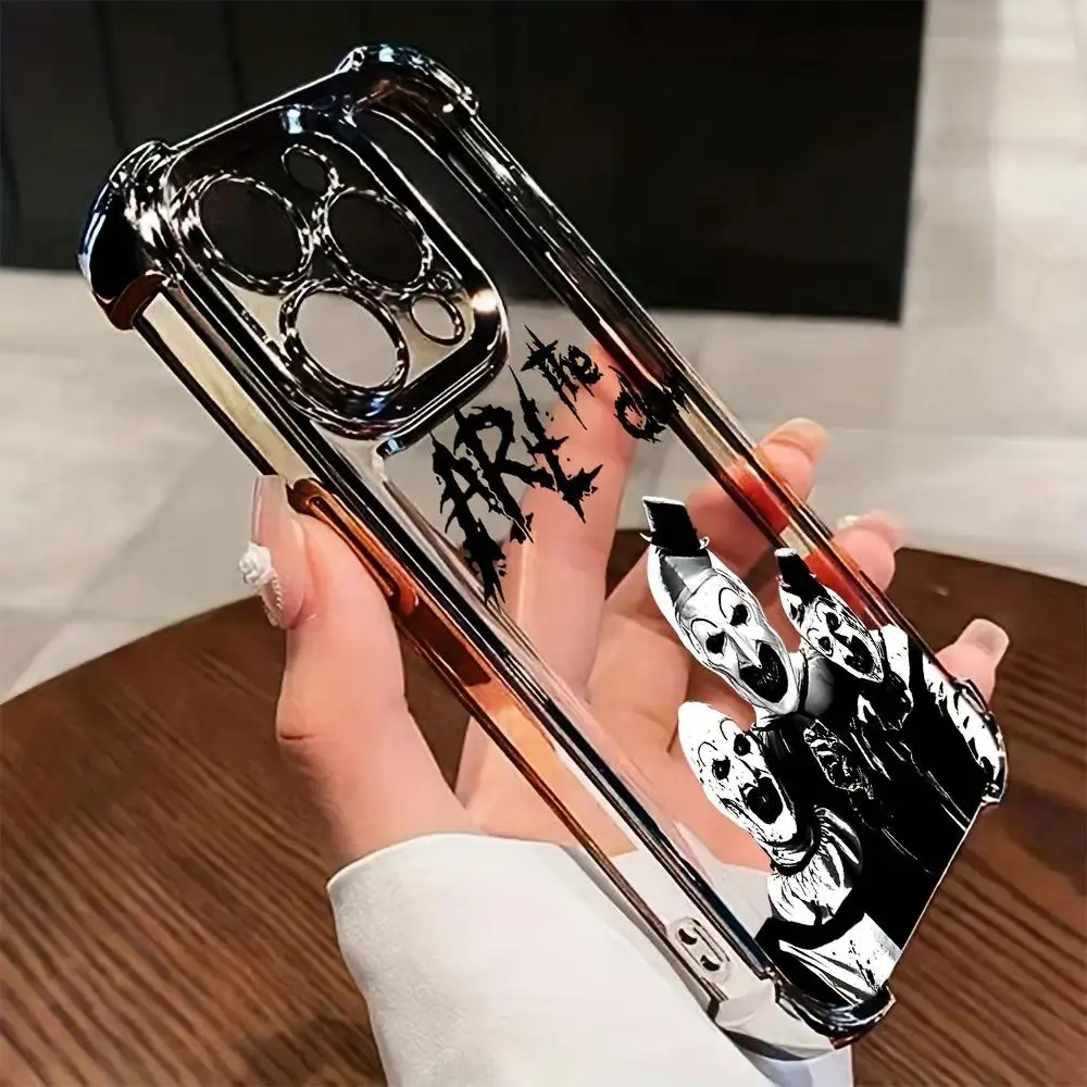 Horror Clown Terrifier Transparent Soft Back Cellphone Cover - Anti-Fall Protection, Shockproof, UV-Printed, Snug Fit Colorful Accessory for iPhone 17,16,15,14,13,12,11,Pro,Max,Plus Phone Cover
