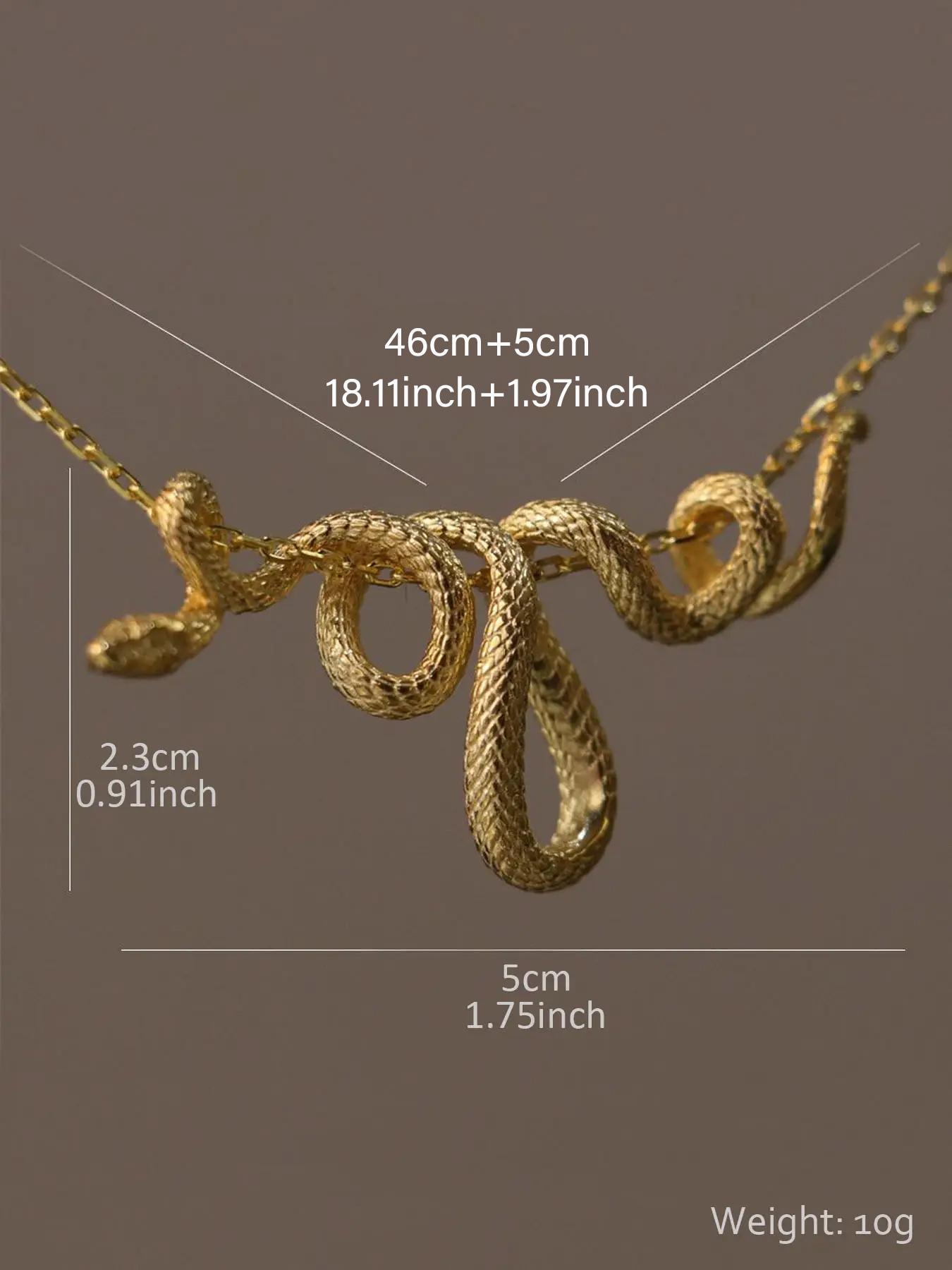 Punk Style Snake Design Pendant Necklace, Retro Hip Hop Necklace, Fashion Creative Necklace for Party, Daily Clothing Decor for Girl, Trendy All-match & Exquisite Jewelry for Birthday Gift, Jewelry Gifts