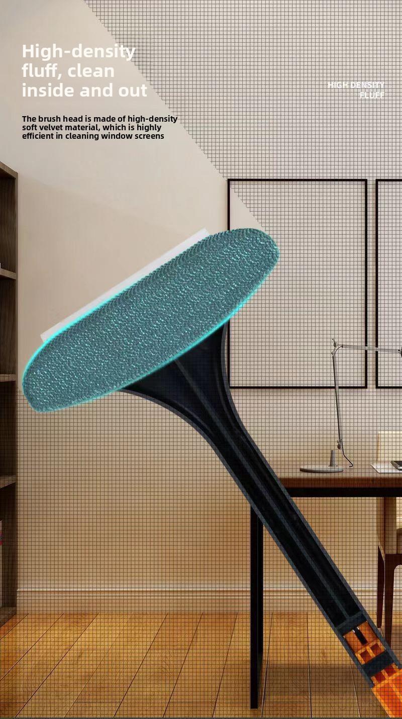 2-in-1 Screen Cleaning Brush Multi-Functional Household Window Cleaning Brush No Disassembly Double-Sided Cleaning Glass Scraper Window Groove Water Scraper
