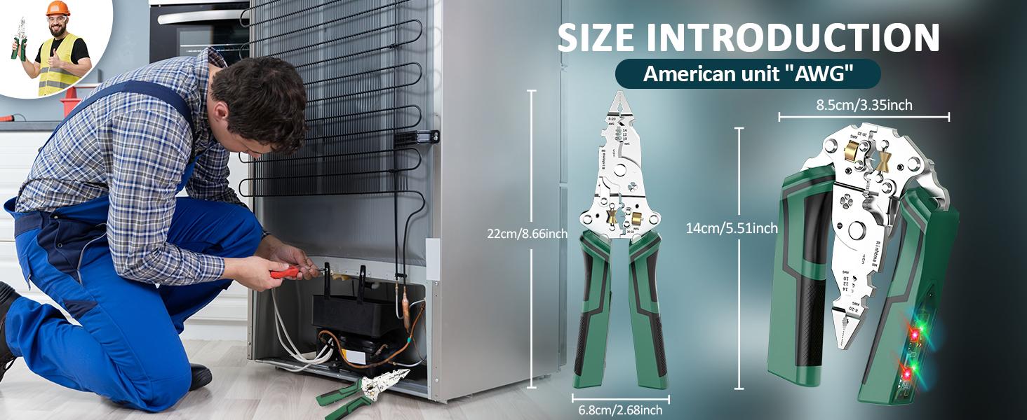 2pcs Foldable Wire Stripper Multifunctional Electrician Tool, Includes Crimping, Cutting, and Wrench Functions, Compact Fold Design for Easy Storage, Hand Tools