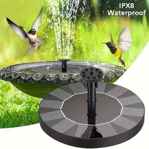 Kolzp Solar Fountain Compact Solar Water Pump with Interchangeable Nozzles, Ideal for Bird Bath, Pond, Garden, Aquarium