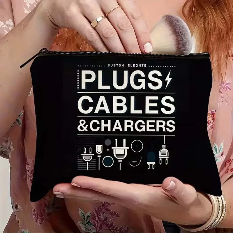 Durable Digital Storage Bag, Zipper Closure, Ideal for Chargers & Cables, Portable Design, Perfect for Daily Commute & Travel