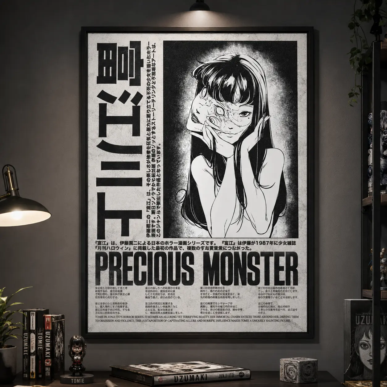 Junji Ito Anime Manga Poster Art Print, Tomie Vintage Minimalist Japanese Wall Decor Artwork, Birthday Gift for Anime Fan vintage anime poster anime wall art japanese home decor otaku room decor anime wall print manga lover anime fan fan gift