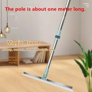 Silicone Floor Squeegee, Telescopic Water Scraper for Home Use, Ideal for Tiles Glass and Bathroom Cleaning