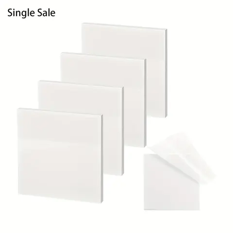 Transparent Sticky Note Pad, 50sheets Clear Square Sticky Labels Memo Pads, Stationery Kit Sticky Note Pads, Home Office Stationery & Supplies, Halloween Gift, Popular Items, Teenage Girl Gifts, Adhesive Stickers