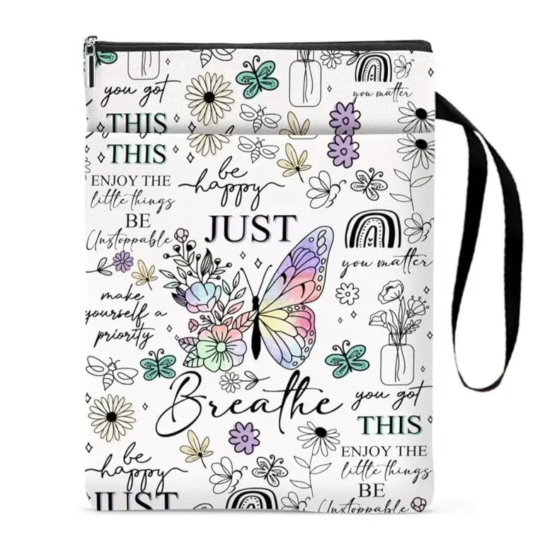 Multipurpose Printed Book Protective Storage Bag Handheld Carry Design Soft Book Cover Pouch Practical Daily Accessory For Book Lovers To Store And Protect Reading Books
