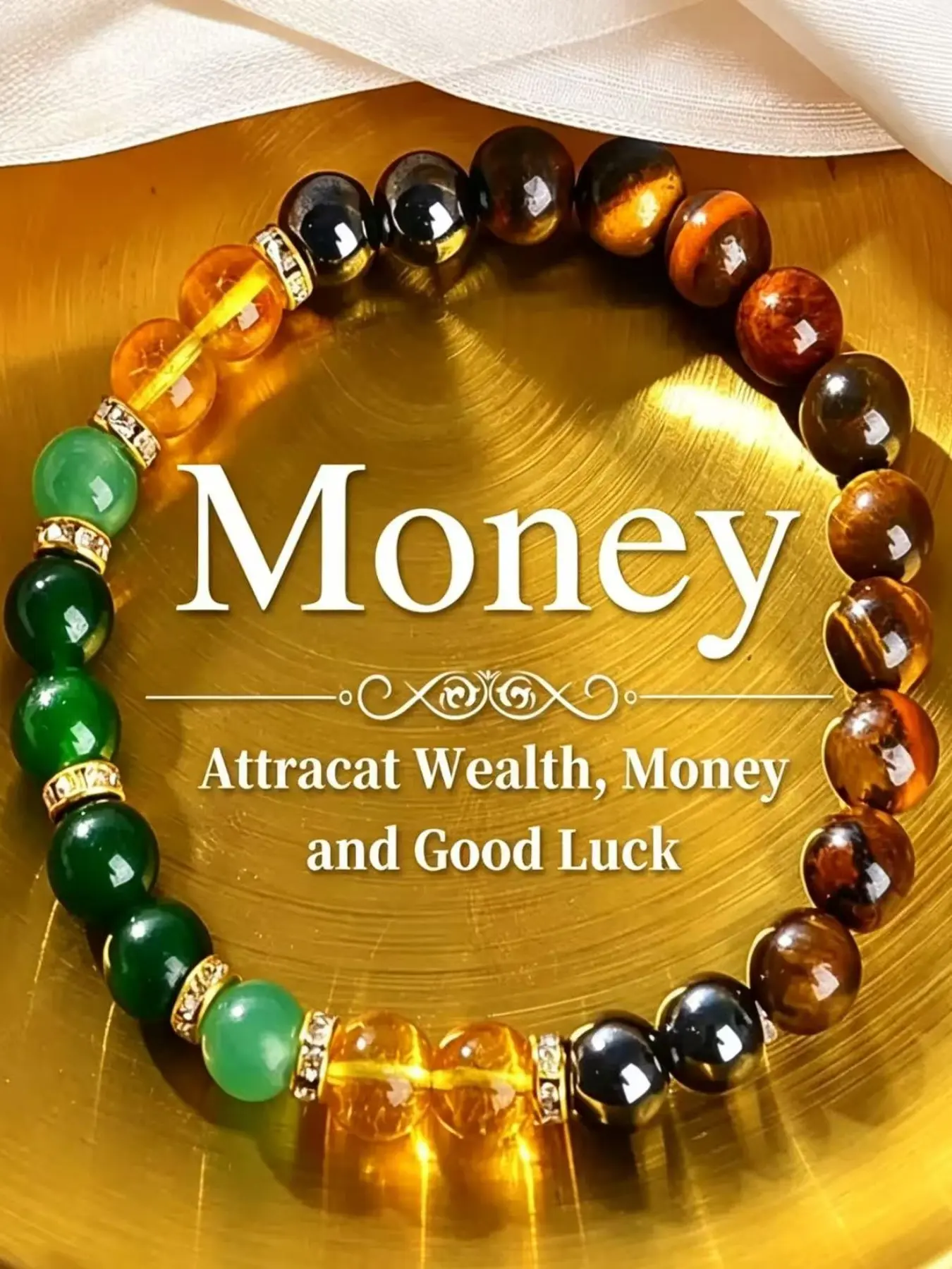 Hematite and Tiger Eye Money Bracelet, Lucky Bracelet, Attracts Wealth, Prosperity, Abundance, Feng Shui Jewelry, Handmade Design