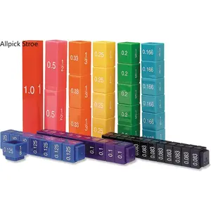 Learning Resources Fraction Tower Equivalency Cubes 51 Pieces, STEM Math Manipulatives for Kids, Montessori Fractions Learning Toy for Classroom, Homeschool, Tutoring & Hands-On Math Education