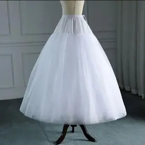 White Tulle Petticoat for A Line Style Wedding Dress 4-8 Layers No Hoops Bridal Wedding Accessories Long Petticoats Underskirt