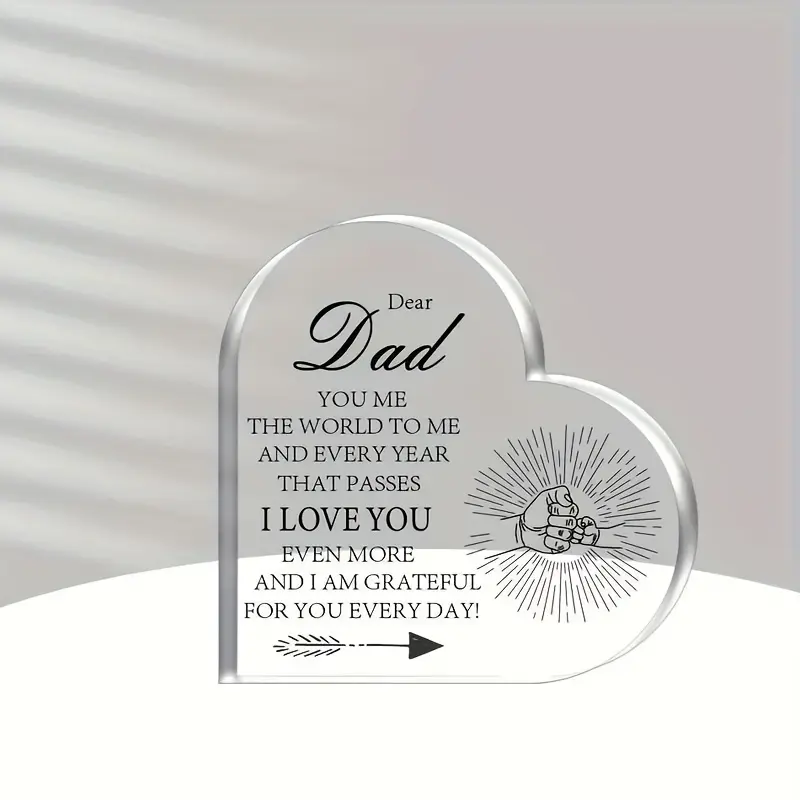 Heart Acrylic Keepsake Ornament, Sweet Blessing Gift for Father Dad