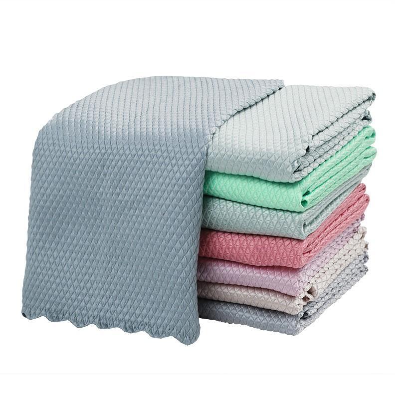10-1PC Microfiber Washing Dish Cloth Cleaning Towel Super Absorbable Window Glass Cleaning Cloth Kitchen Anti-grease Wiping Rags