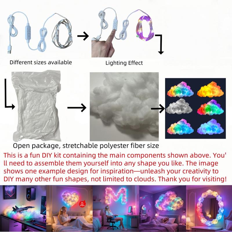 DIY thundercloud lights, colorful cloud lights, USB-powered decorative lights – create your own personalized atmosphere, Clouds Light