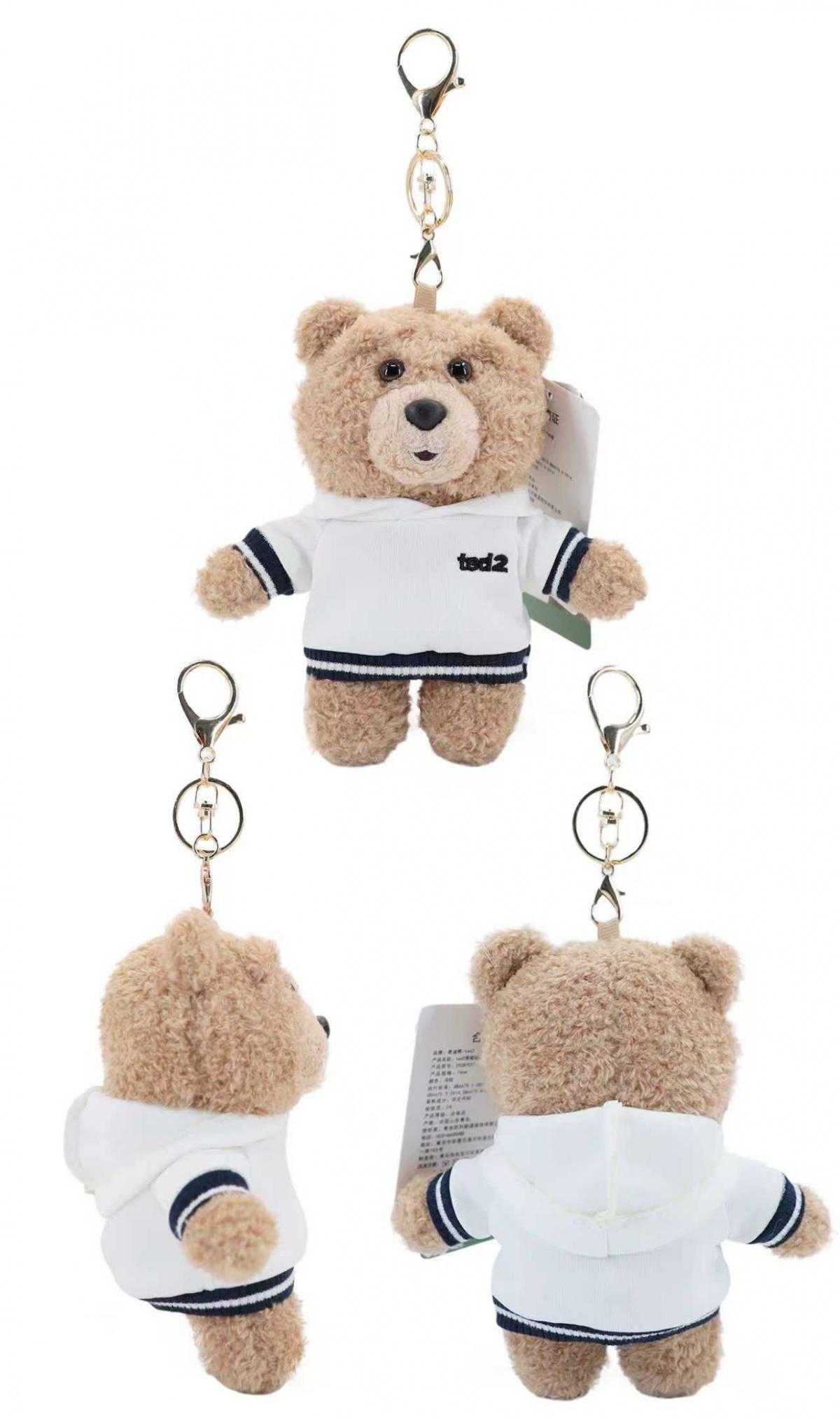 Ted2 Plush Keyring Kawaii Teddy Bear Plush Anime Hobby Stuffed Toy Keychain Bag Pendant Dolls Christmas Birthday Gifts