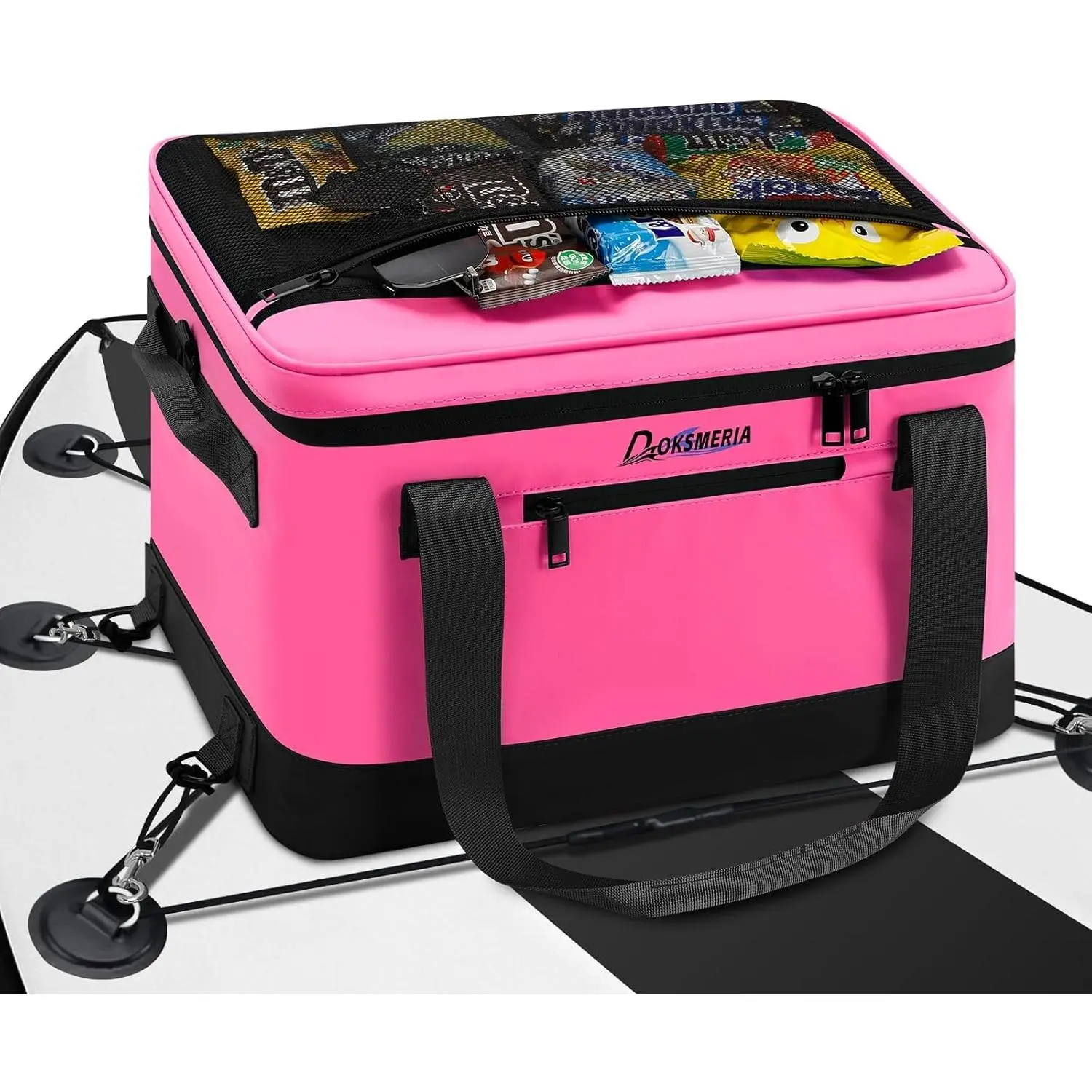 Paddle Board Cooler Waterproof, Super Capacity SUP Paddleboard Deck Cooler with Shoulder Strap & 6 Elastic Rope Clips, Paddle Board Accessories Bag for Stand Up Paddleboard and Kayak