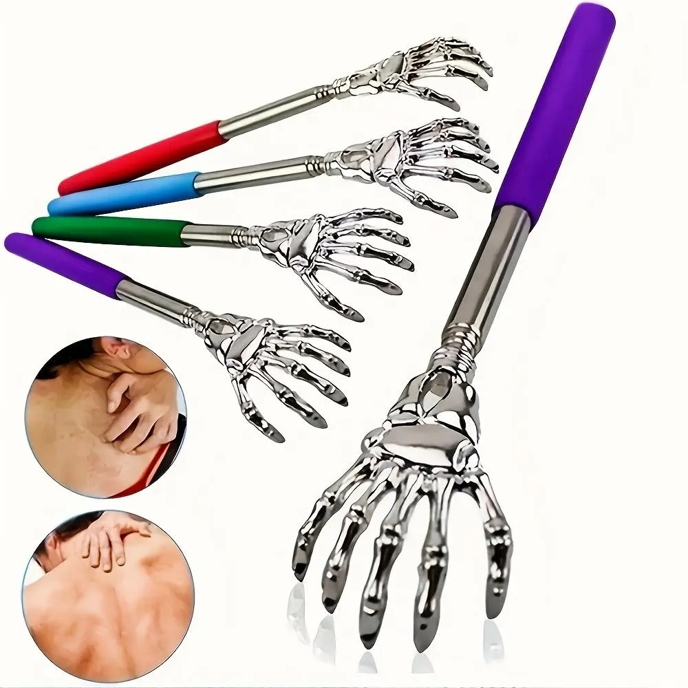 Telescopic Back Scratcher Massage Tool, Stainless Steel Ghost Claw Itch Reliever, Halloween Candy Bag Filler, Home Massager