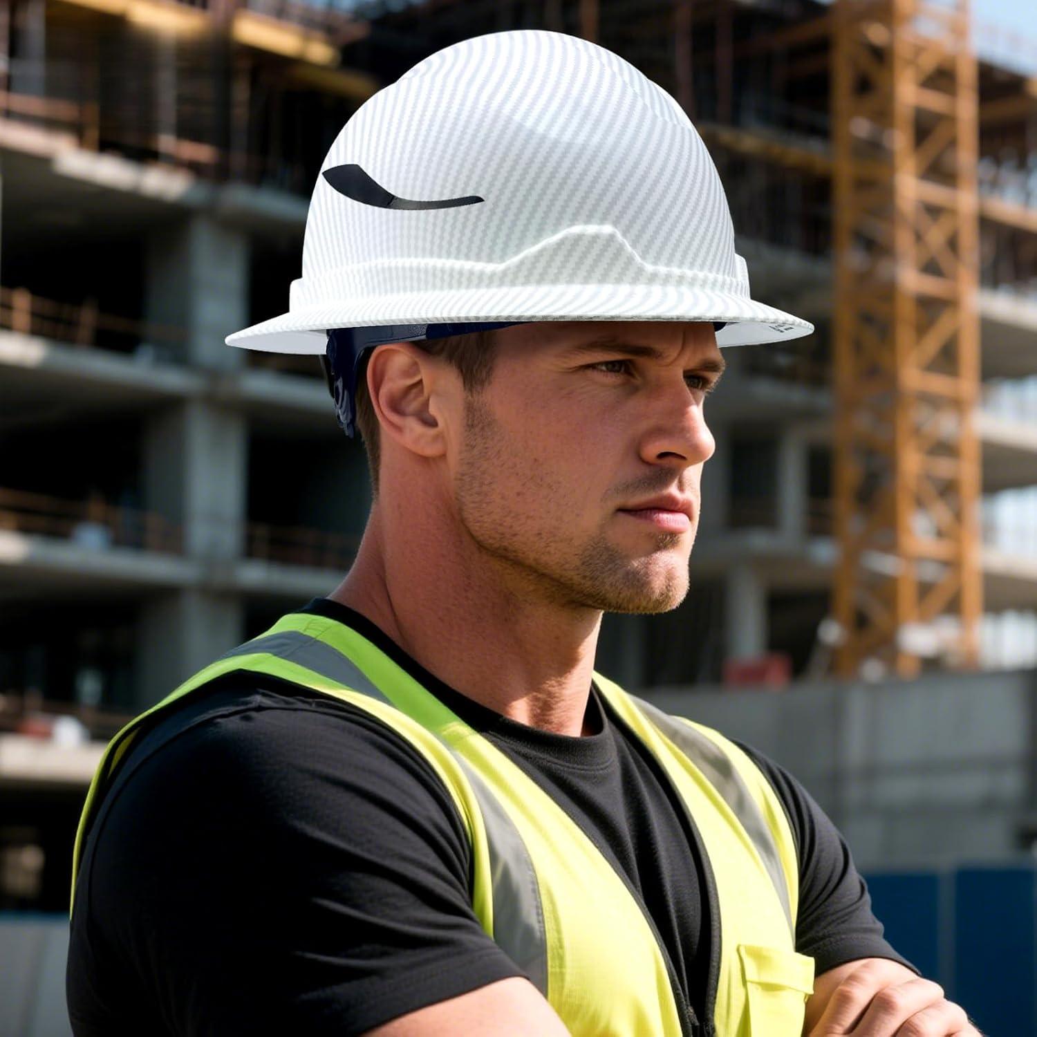 Full Brim Hard Hat HDPE Hard hats Sun shade Industrial Head Protection Helmet 6 Point Suspension for Construction Work