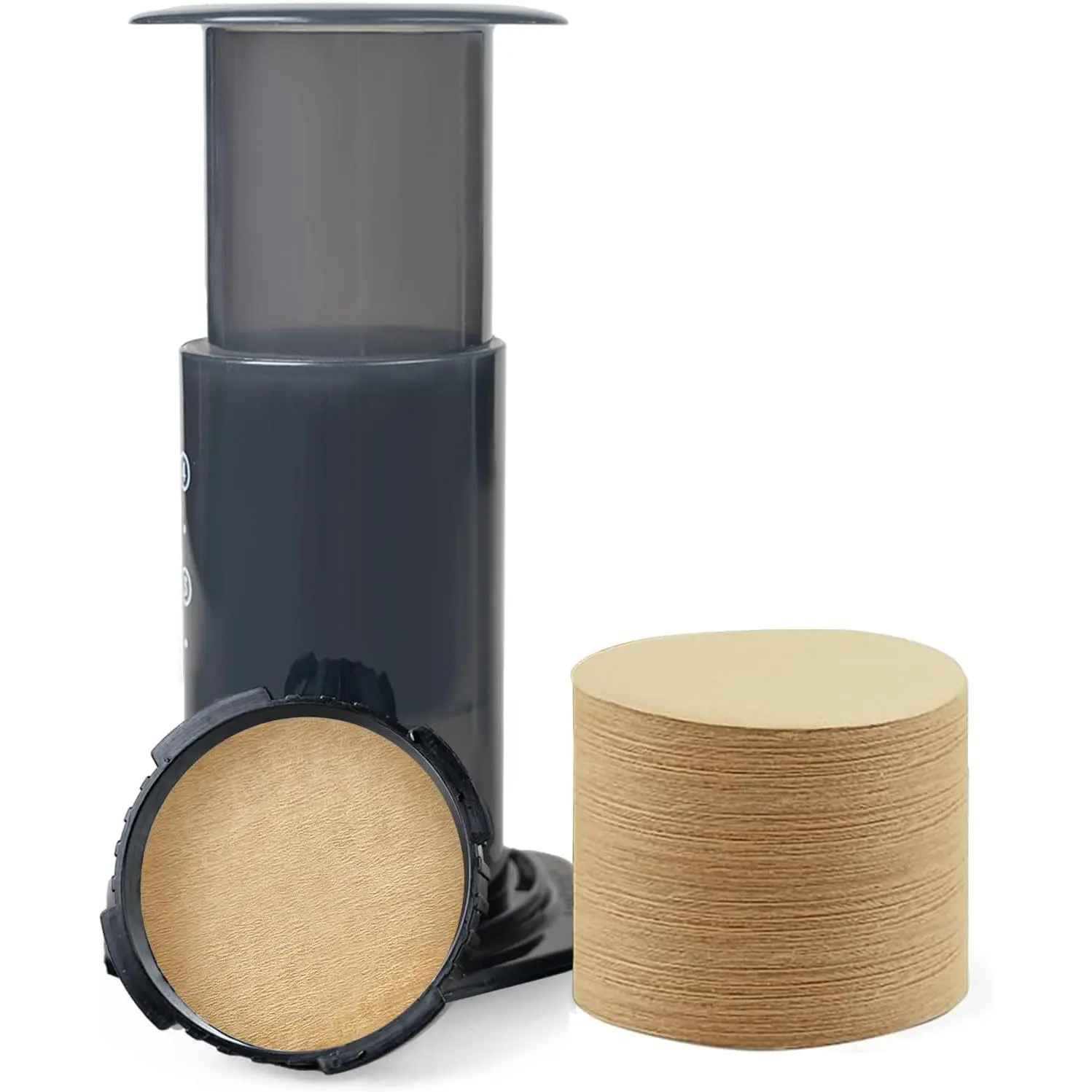 500-Count Unbleached Coffee Filters - Round Disposable Coffee Filter Papers Compatible with Aeropress Coffee Makers for Brewing  and Coffee