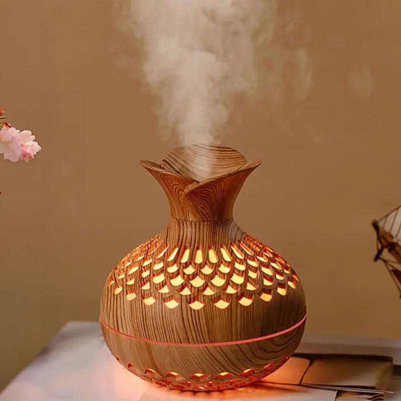 Wooden Vase Design Silent Colorful Light Air Humidifier, 1 Count Usb Powered Multipurpose Night Light Humidifier, Aromatherapy Machine for Home Office Bedroom, Aromatherapy Function Desktop Humidifier, Humidifier Atmosphere Light, Essential Diffuser Wooden Vase Design Silent Colorful Light Air Humidifier, 1 Count Usb Powered Multipurpose Night Light Humidifier, Aromatherapy Machine for Home Office Bedroom, Aromatherapy Function Desktop Humidifier, Humidifier Atmosphere Light, Essential Diffuser