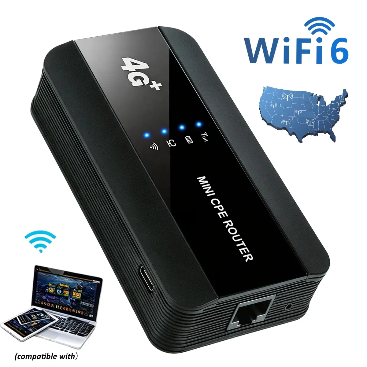 Unlocked 4G LTE Mobile Hotspot Device, Portable WiFi Hotspot with LAN Port Wired & Wireless Dual Connection, 3000mAh Long Battery Life, Multi-Device Sharing Pocket MiFi Router for Travel Camping Remote Work Business Trip