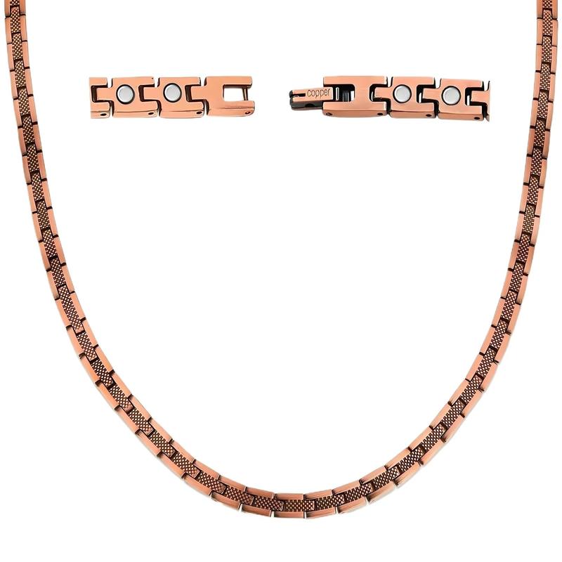 Energy Series Unisex 99% Pure Copper Magnetic Necklace Adjustable Chain Jewelry for Men Women One-Piece Design Gift with Sizing Tool