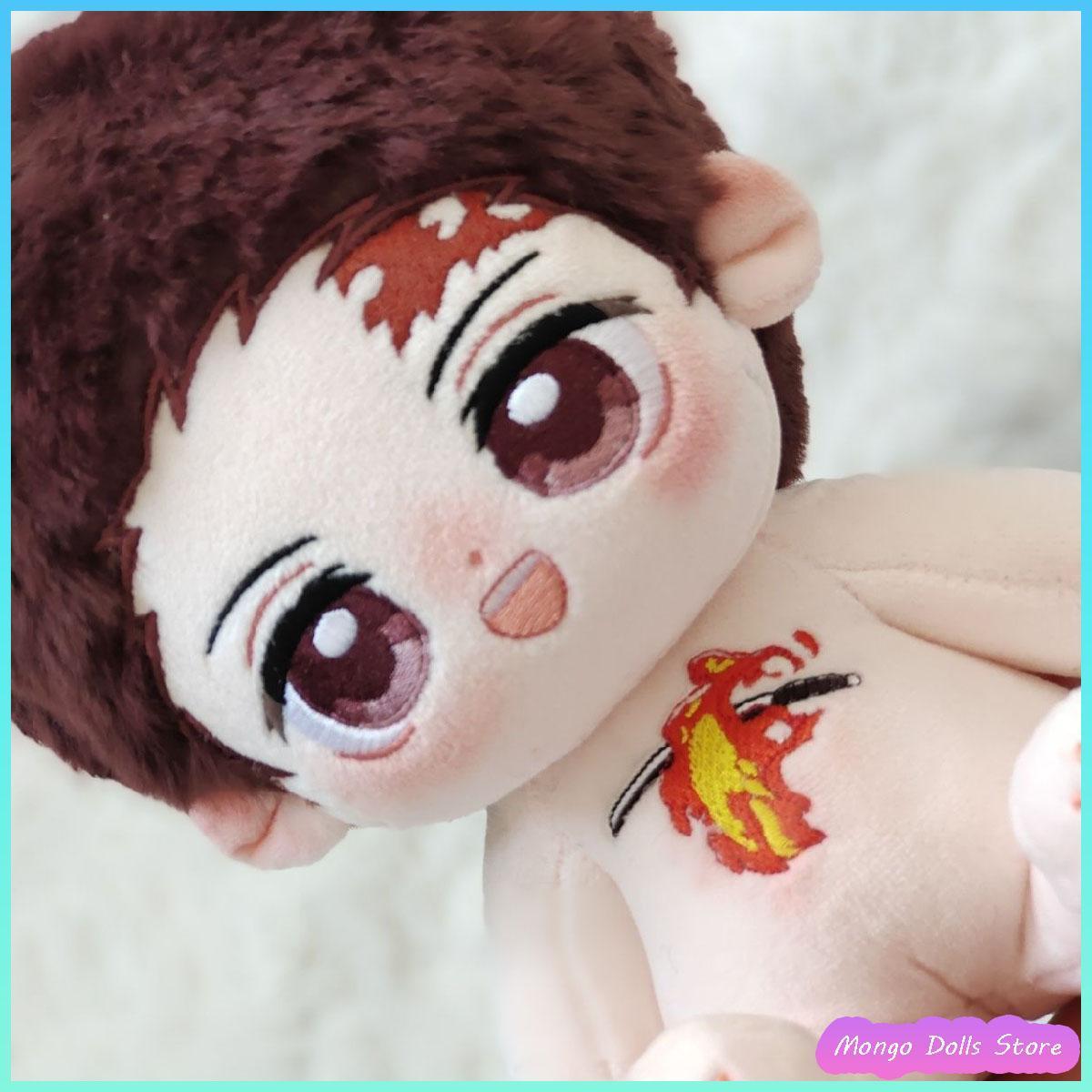20cm Anime Demon Slayer Kamado Tanjirou Plush Toy Cartoon Stuffed Soft Toy Dress Up Cotton Doll Body Birthday Gift For Children