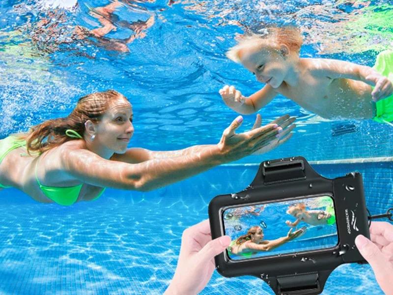 Armband Mobile Phone Waterproof Pouch For iPhone 17 16 15 14 13 12 Pro Max 15 Plus Swimming Surfing Diving Arm Phone Bag