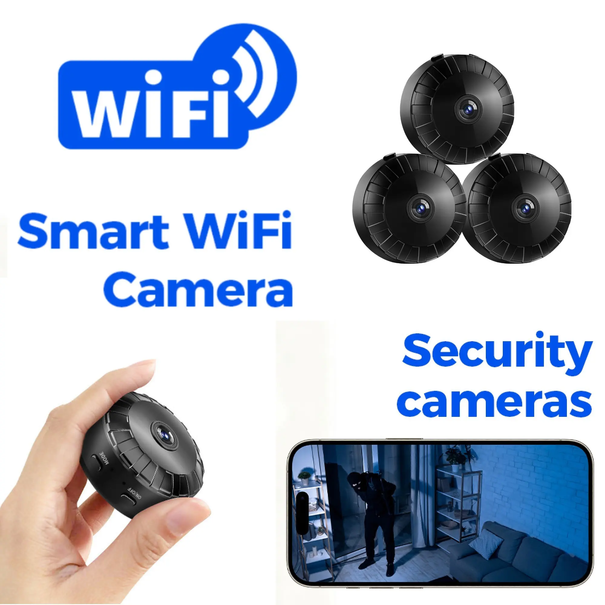 Mini Wireless Magnetic Security Camera, Real-Time Audio Video Recording, HD Indoor Surveillance, Smart Pet Camera, WiFi Indoor Camera, Flexible Installation, Home Security CCTV, WiFi Security Cameras