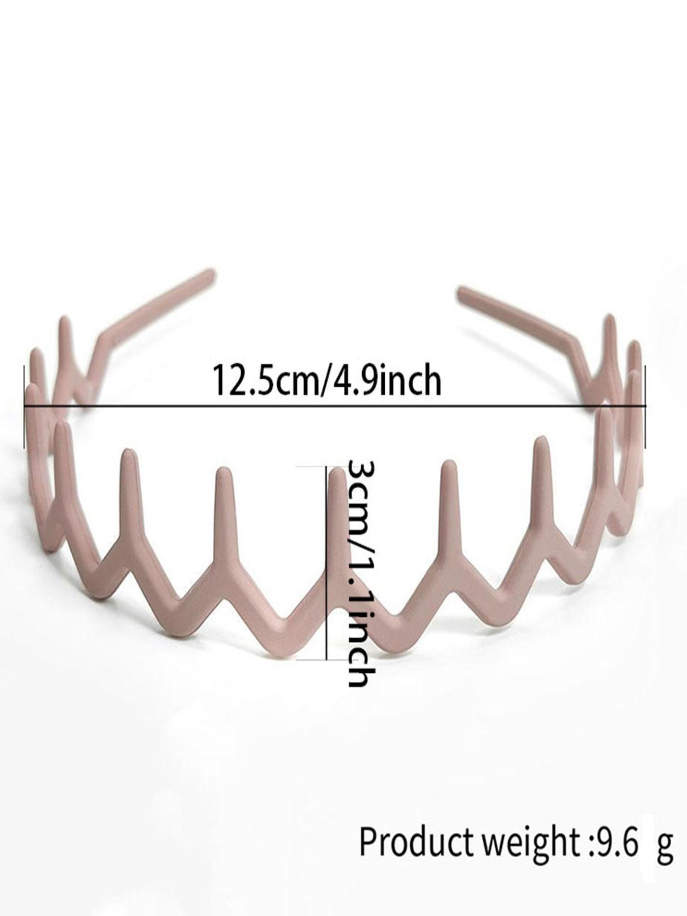 Wave Design Hair Hoop with Teeth, Fashionable Hair Accessories for Women & Girls, Minimalist Zigzag Headwear for Thick Hair, Zigzag Headband, Headbands Women, Plastic Headbands
