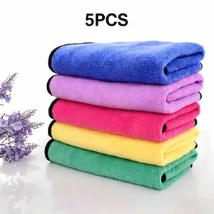 5pcs Ultra Soft Car Wash Microfiber Towels, Car Drying Cloth, Kitchen Cleaning Rag, Dishcloth, Car Detailing Products, 30x30cm, 5 Vibrant Colors, Microfiber Towels for Cars