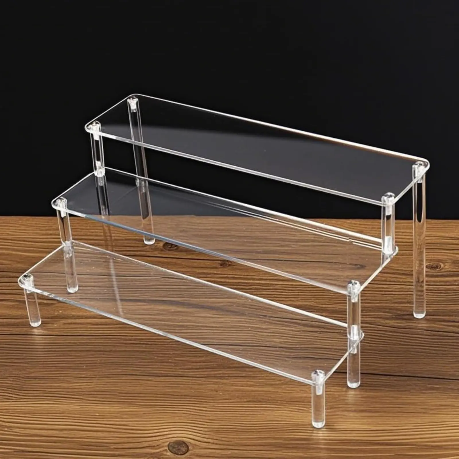 Acrylic Display Risers, 3 Tier Perfume Organizer, Clear Cupcake Stand Large Shelf Risers for Figures, Dessert Shelves for Party, Display Holder for Decoration and Organizer, Plastic Decoration Stand