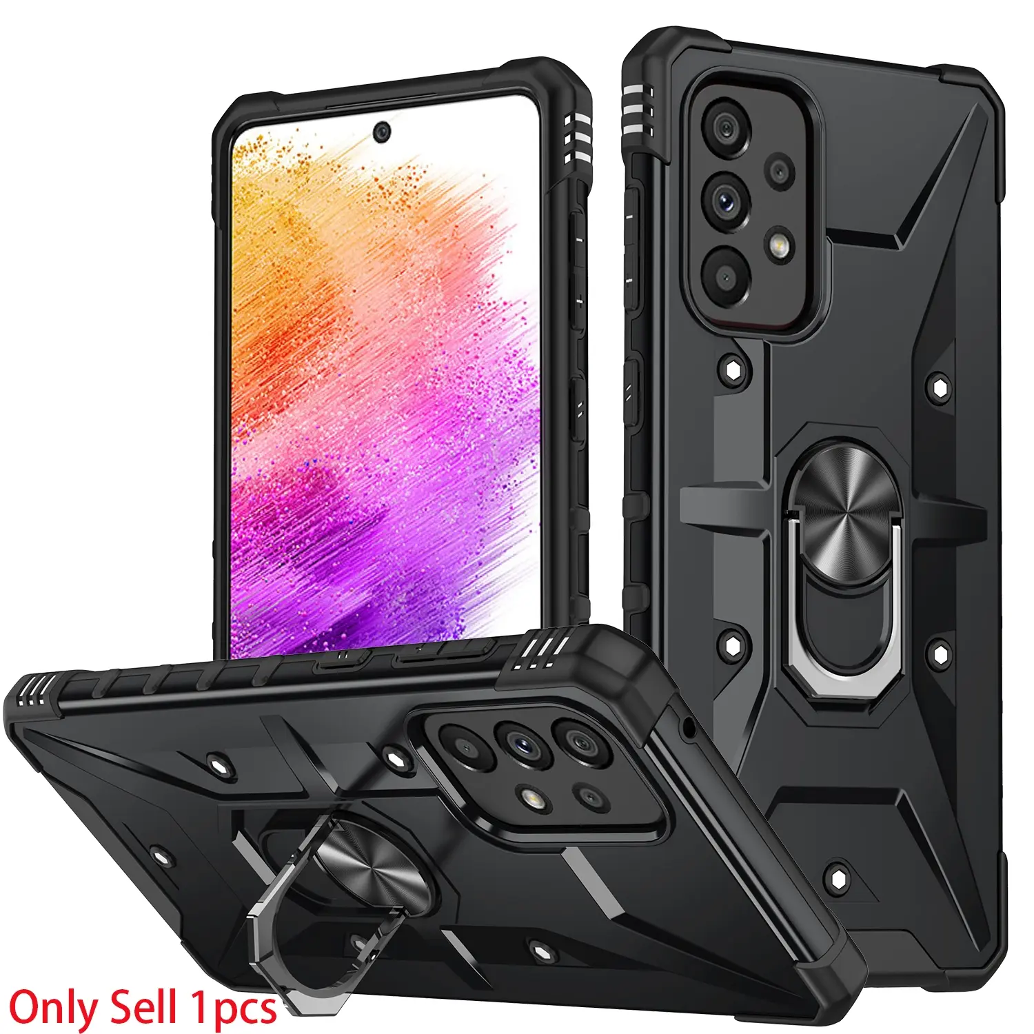 Case for Samsung Galaxy A52 Magnetic Ring Stand, 360° Adjustable Non-Slip Dual Layer Hard Shell, Shockproof Full Protection for Samsung Galaxy A52 Phone Case