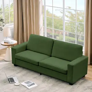 Modern 83 Inch Corduroy Sofa Deep Seat 3 Seater Couch for Living Room Oversized Cloud Platform Loveseat Removable Machine Washable Covers Heavy Duty Wood Frame 850lbs Capacity Minimalist Comfy Lounge Sofa Furniture Apartment