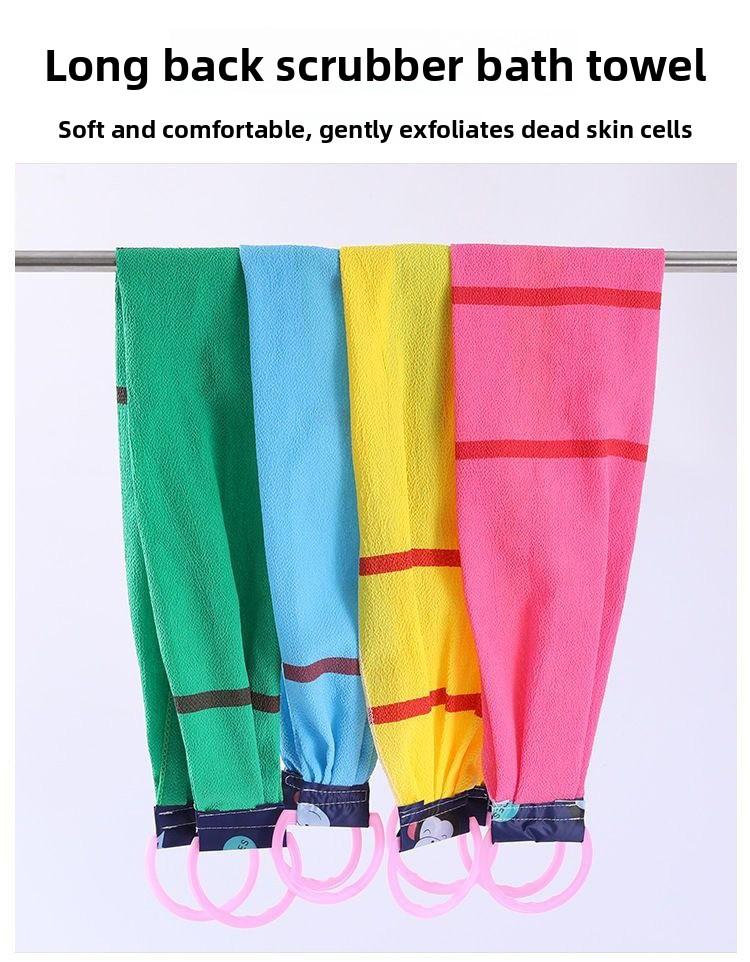 Extra Long Thick Sand Back Scrubber Towel Shower Back Cleaner Tool for Men Women Strong Exfoliating Remove Dirt Mud Back Scraper Bath Loofah Strip Body Cleaning Brush