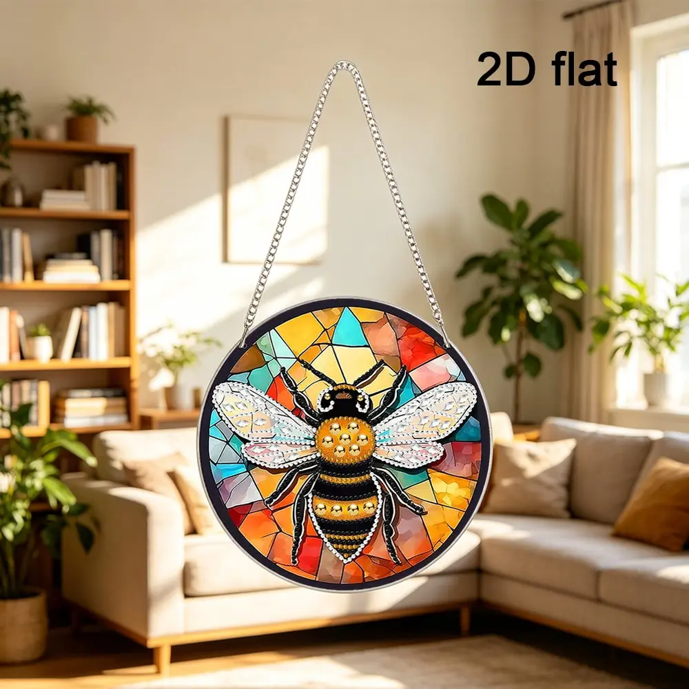Bee Theme Diamond Painting DIY Art Kit, Beginner-Friendly, Unique Home Decor, Holiday Gift, Birthday Present, Handicraft Enthusiasts