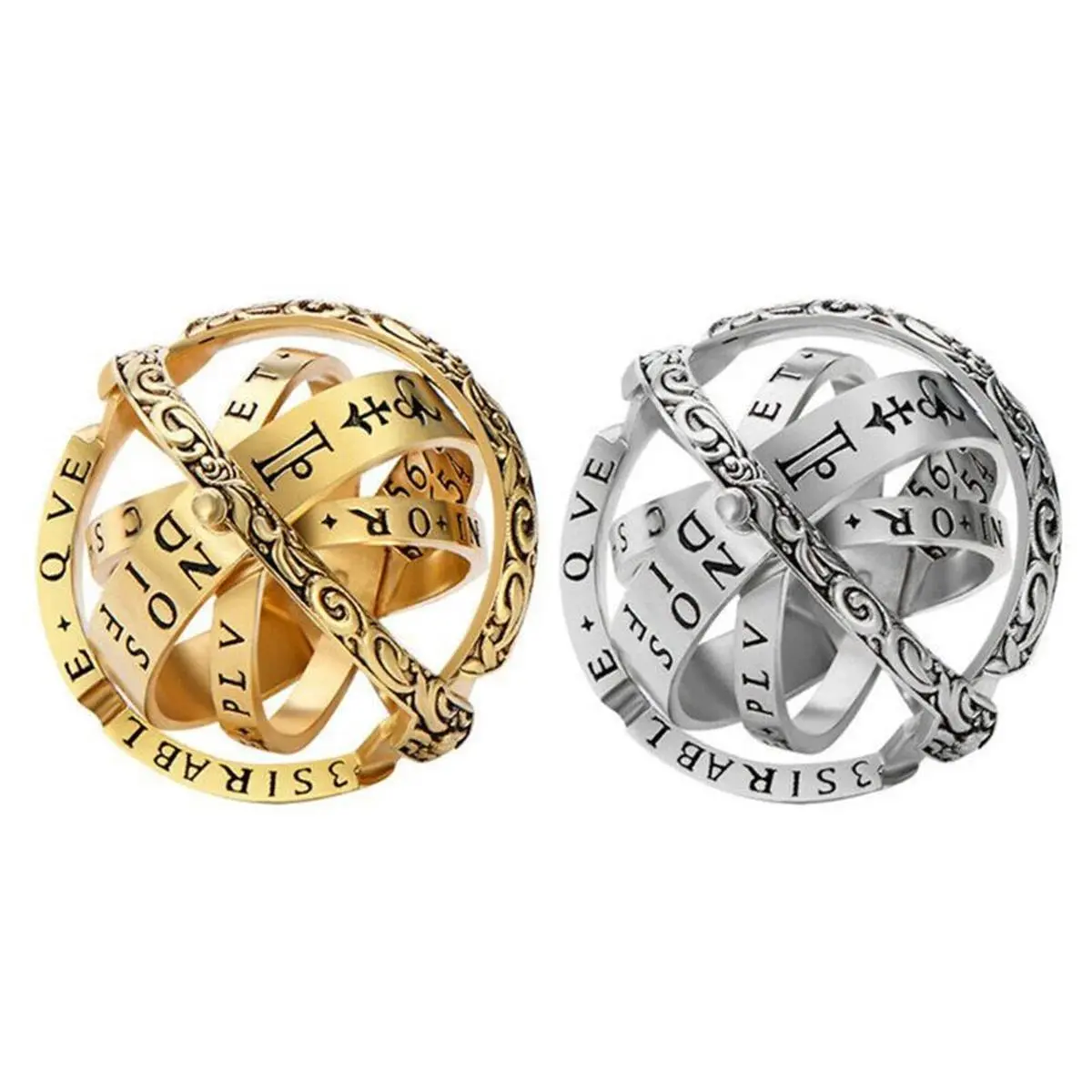 Cool Astronomical B All Rings For Women Men Creative Complex Rotating Cosmic Finger Ring Jewelry Fashion Couple Vintage Rings