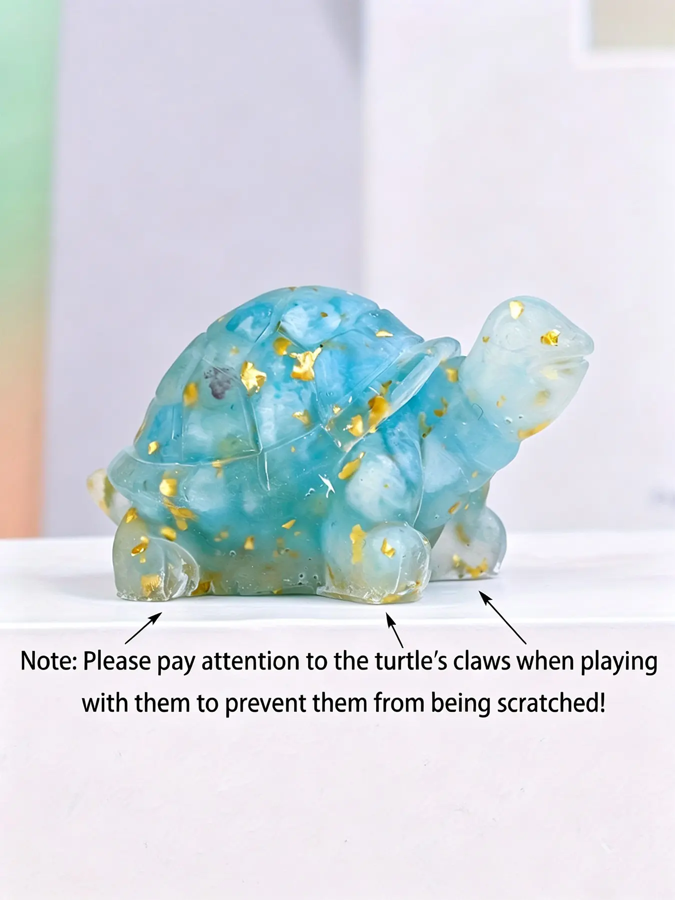 Resin Turtle Statue Set, Natural Crystal Stone Encased Miniature, Crystal Figurines, Desktop Spiritual Decor, Gift Idea, Crystal Decorative Ornaments, 1 Piece or 8 Pieces