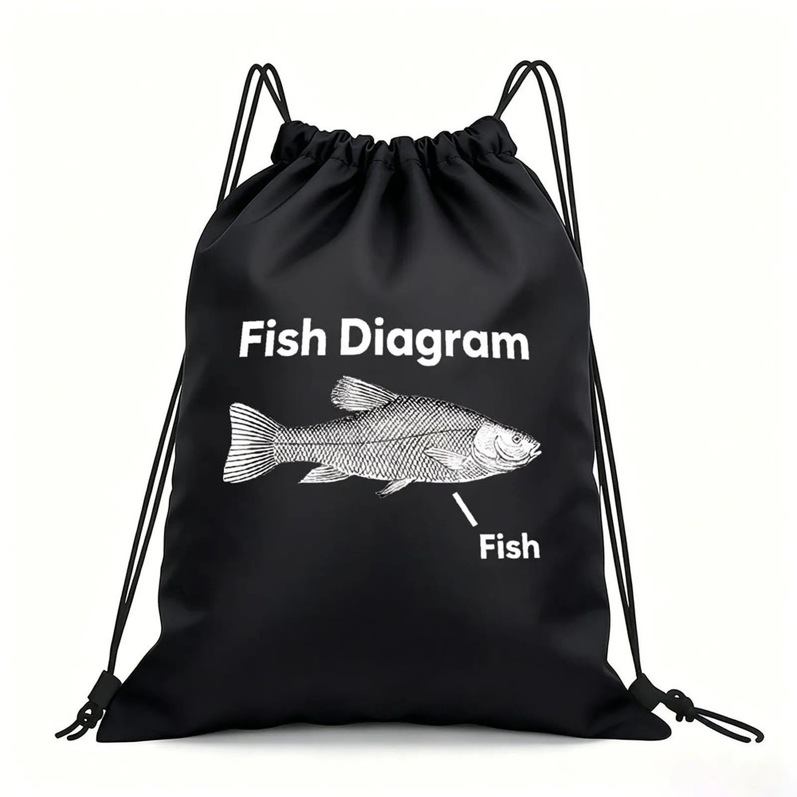 Portable Drawstring Sack Bag with Custom Graphic Print, Waterproof Polyester String Backpack for Gym Workout Swimming Hiking