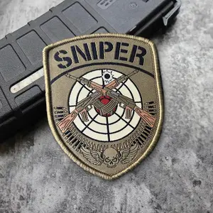 SNIPER Embroidered Patch Tactical Army Badge Hook & Loop Armband for Clothes Vest Gear Decor
