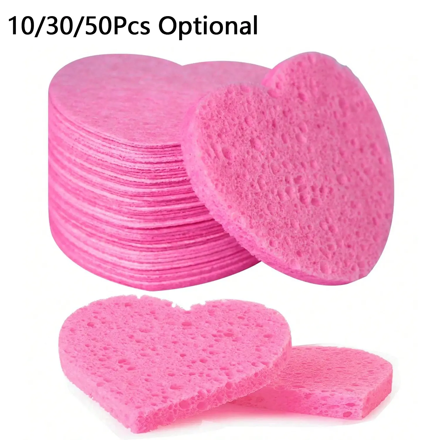 10/30/50-Count Compressed Facial Sponges, 100% Natural Cellulose Face Sponge Daily Cosmetic Spa Sponges for Face Cleansing Makeup and Mask Removal, Exfoliating Skin Massage for Travel Home,