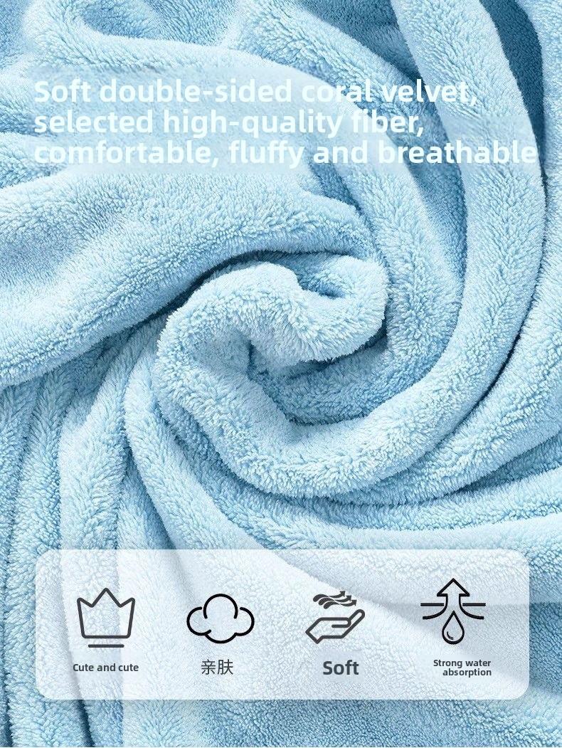 Hooded pet bathrobe, dog clothes, cat towel, super absorbent, soft, quick-drying, specialized for bathing and drying dogs