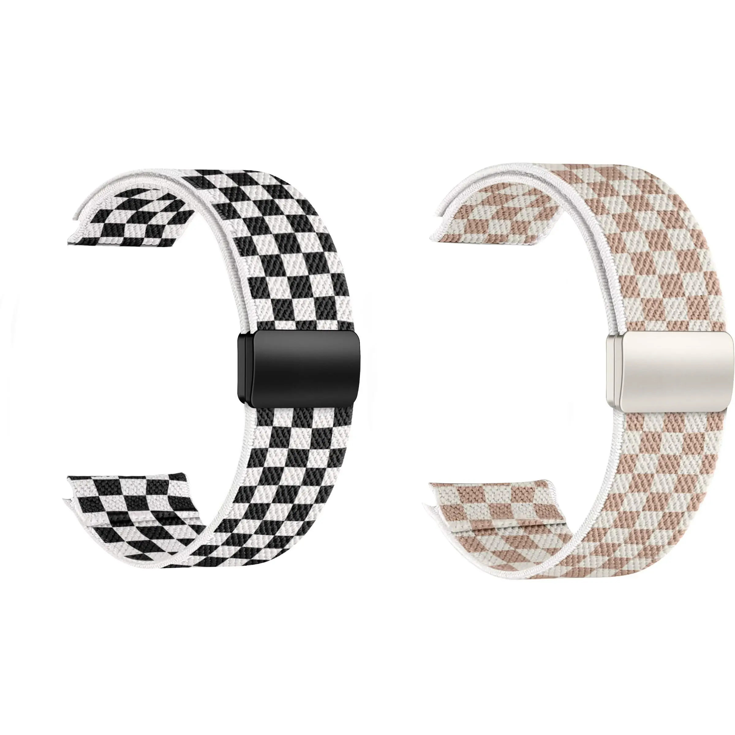 2-Pack Braided Stretchy Bands for Apple Watch, Magnetic Clasp, Fits 38-49mm Sizes, Soft Nylon Sport Design, Compatible with All Iwatch Models, Smartwatch Strap, Smart Watch Straps, Smart Watch Accessories, Wearable Accessory