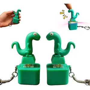 Lizard Keychain Sound Fidget Toys, Fun Rechargeable Lizard Anxiety Relief Keychain Button Toy with Sound & Colorful Light, Portable Anxiety Relief Toy, Adults Keyboard Clicker(2pcs)