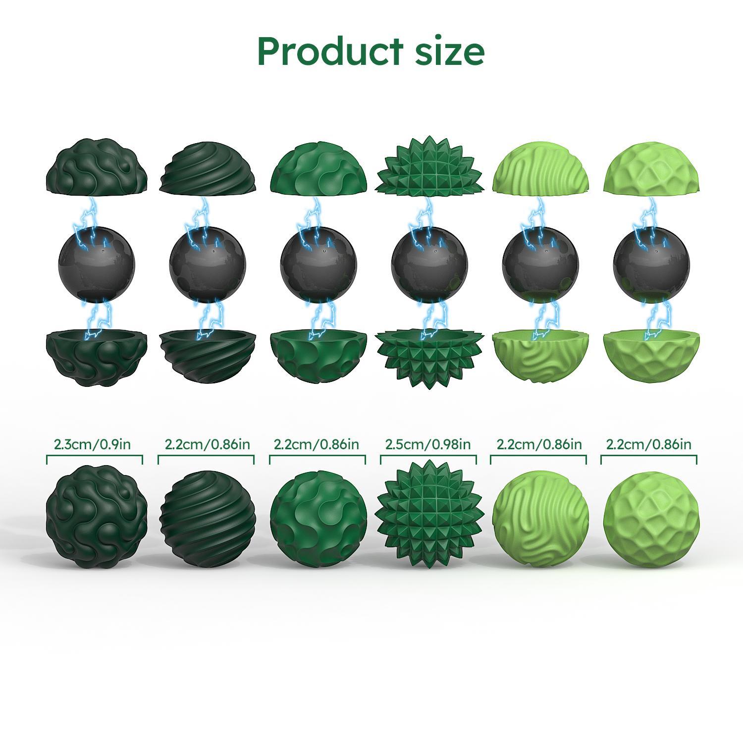 Fidget Toy for Adults, Silicone Magnetic Fidget Balls Set, 6-Count Stress-Relief Accessory, Stress Relief Toys for Autism and ADHD, Sensory Travel Gifts for Teens and Adults, Sensory Bundle, Stress Relief Fidgeting