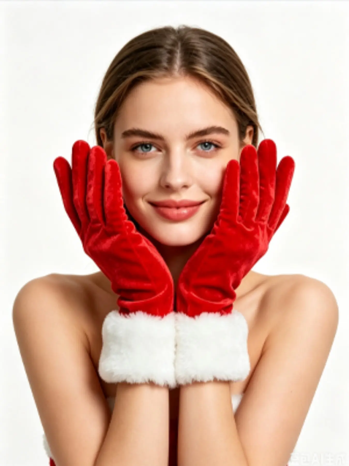 Velvet Christmas Gloves, Unisex Holiday Party Accessories, Role-Playing Costume Gear, Perfect for Festive Celebrations