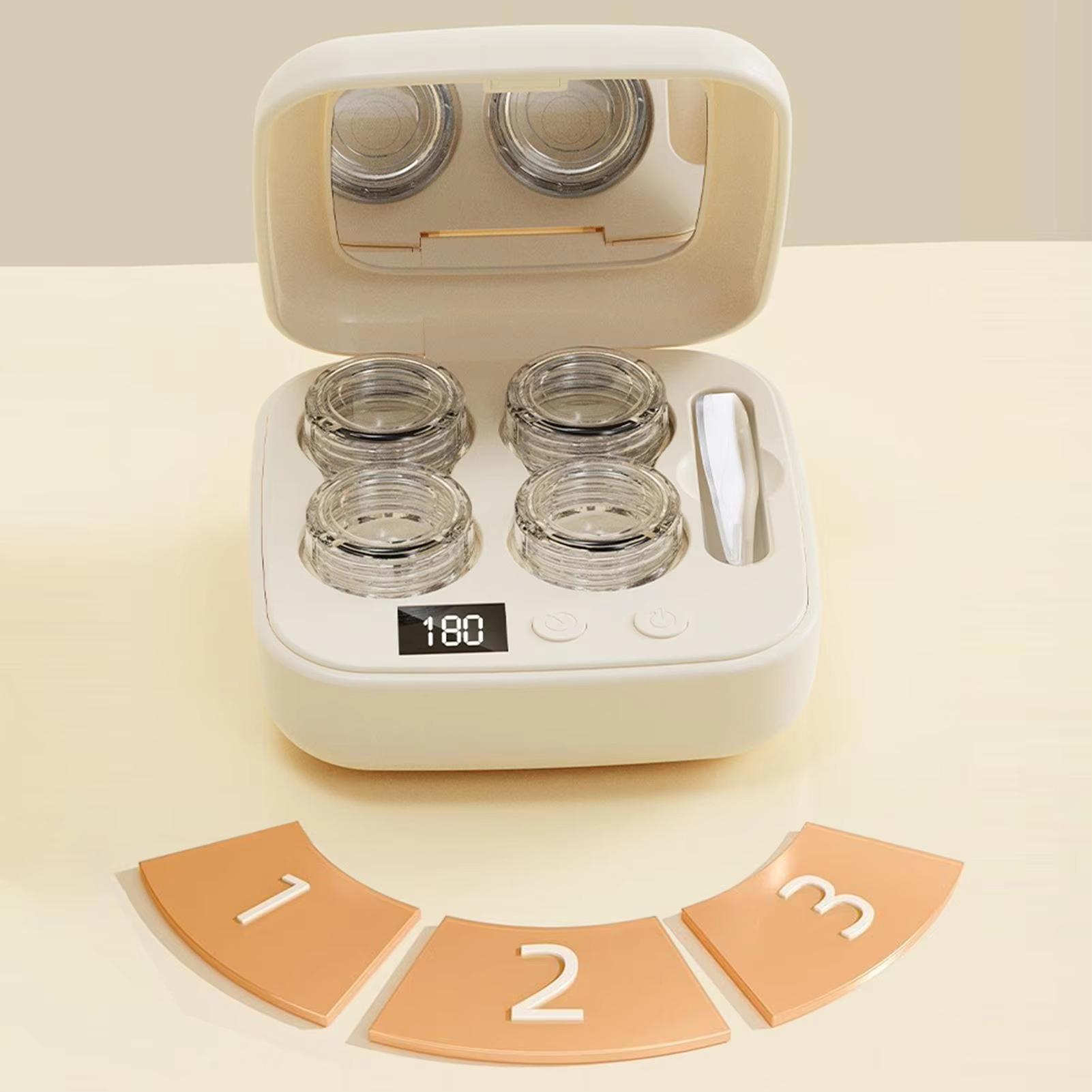 2026 New Ultrasonic Rechargeable Contact Lens Cleaner Portable Case with Vanity Mirror Daily Deep Cleaning for Travel, Sports & Home Use