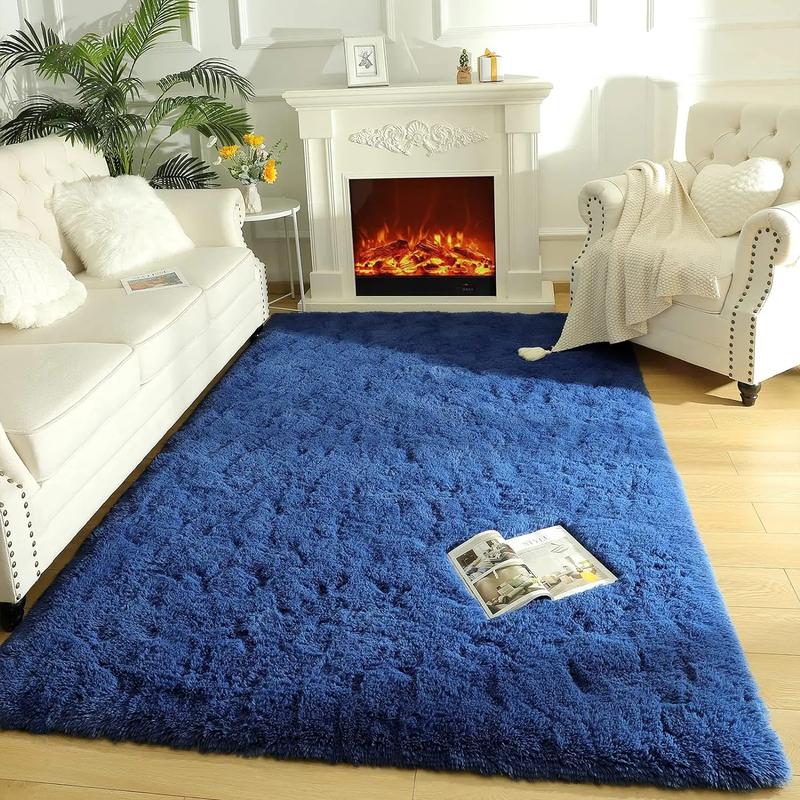 Solid Color Fuzzy Rug,  Rectangle Non-slip Soft Tuff Tufted Bedroom Carpet, Winter Warm Floor Mat for Home Living Room Decor, Fall Decor, Valentine's Day Gift