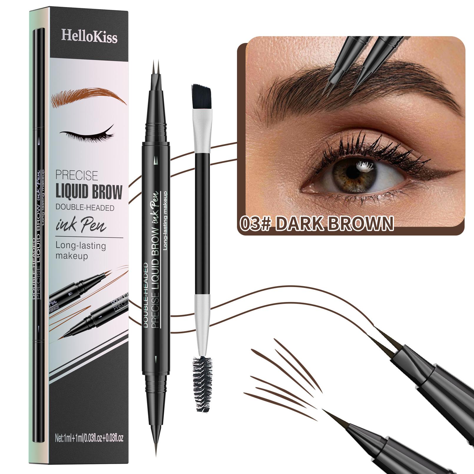 Waterproof Sweat-Proof Smudge-Free Eyebrow Pencil, Liquid Dual-Ended 2-In-1, Long-Lasting Color Lock, Perfect Gift