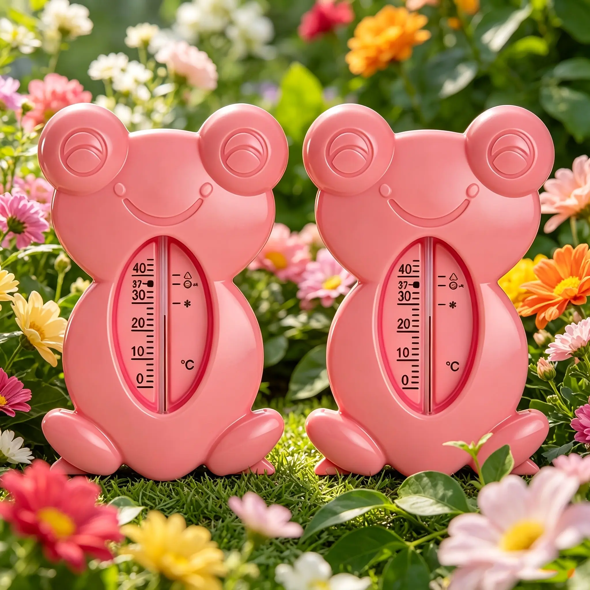 2 Frog Design Thermometers, Easy to Read, No Electricity Required, Simple and Convenient Temperature Measurement Tools